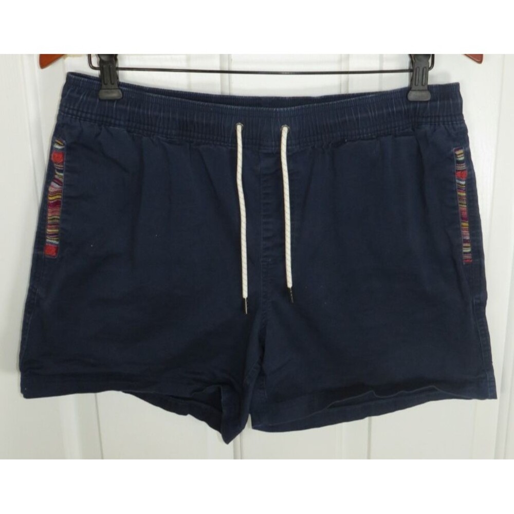 Wowie Casual Shorts Drawstring Cotton Blend 5" Inseam Men's Size LG Navy Blue